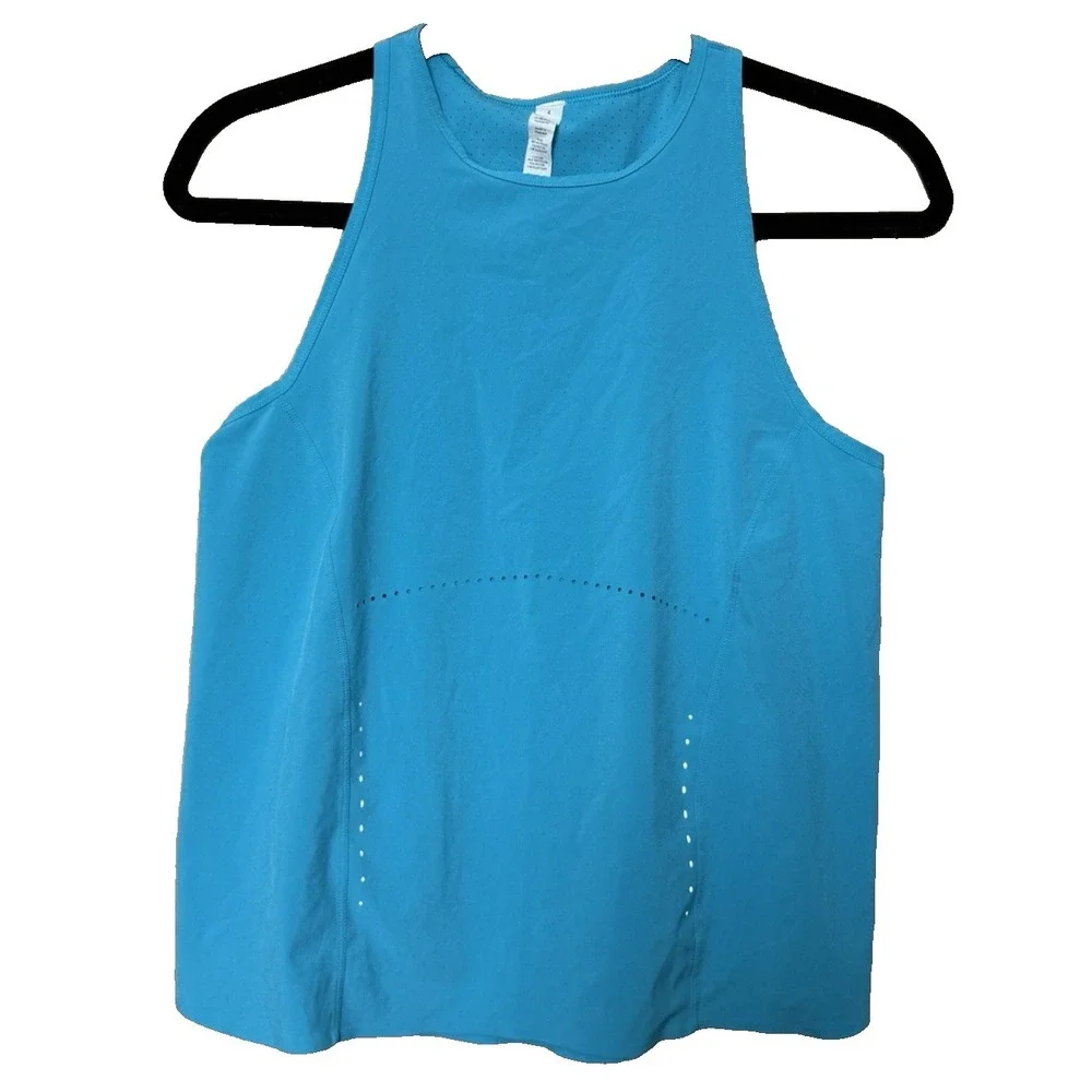 Lululemon Swift Ventilated Racerback Running Tank Top Size 4 Turquoise Tide Blue